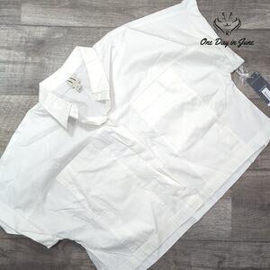 Worthington Button Front Short Sleeve Top Size XXL